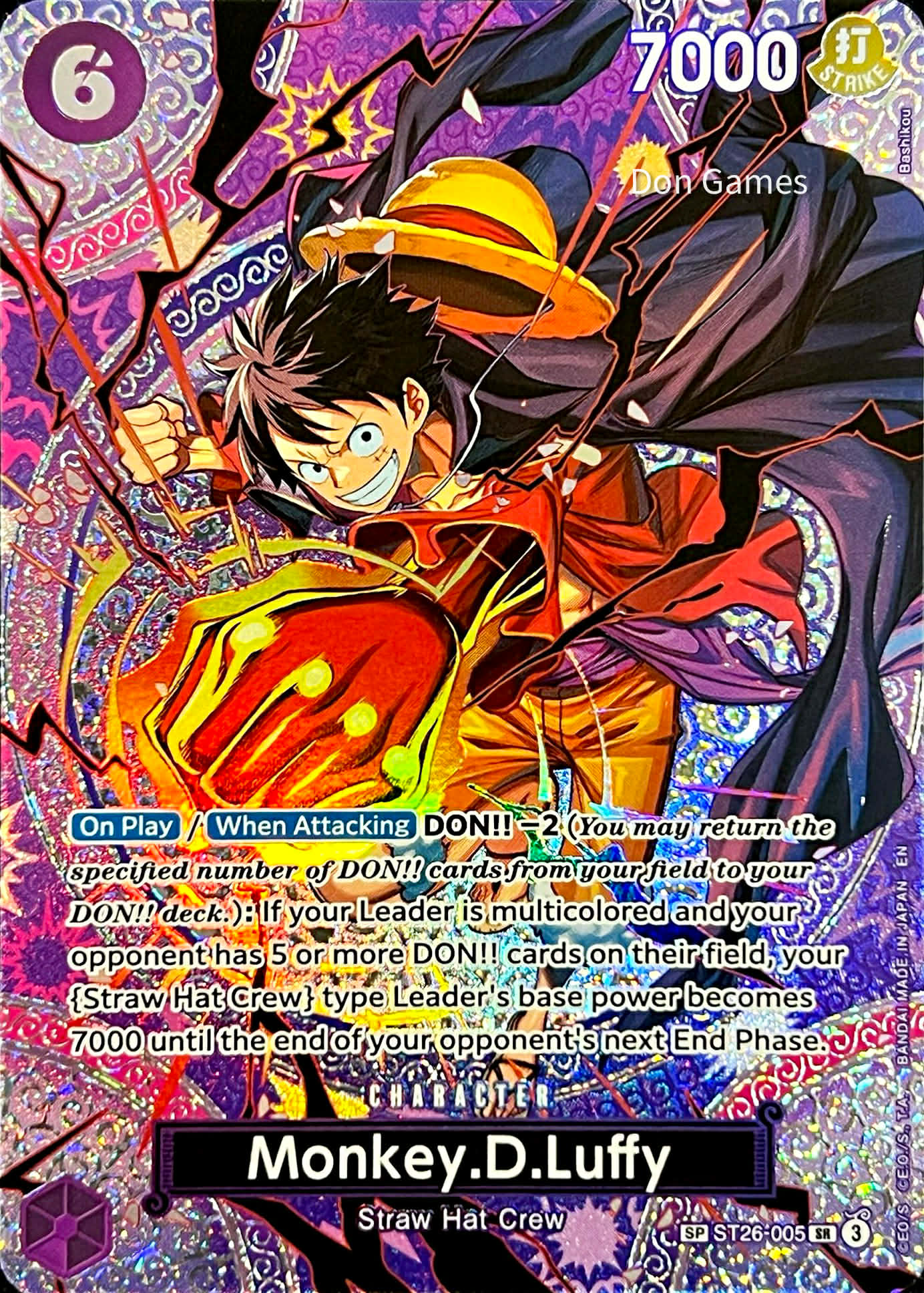 ONE PIECE ST26 MONKEY D. LUFFYカード ST26-005 Monkey. D. Luffy Character Card Special Alternate Art
