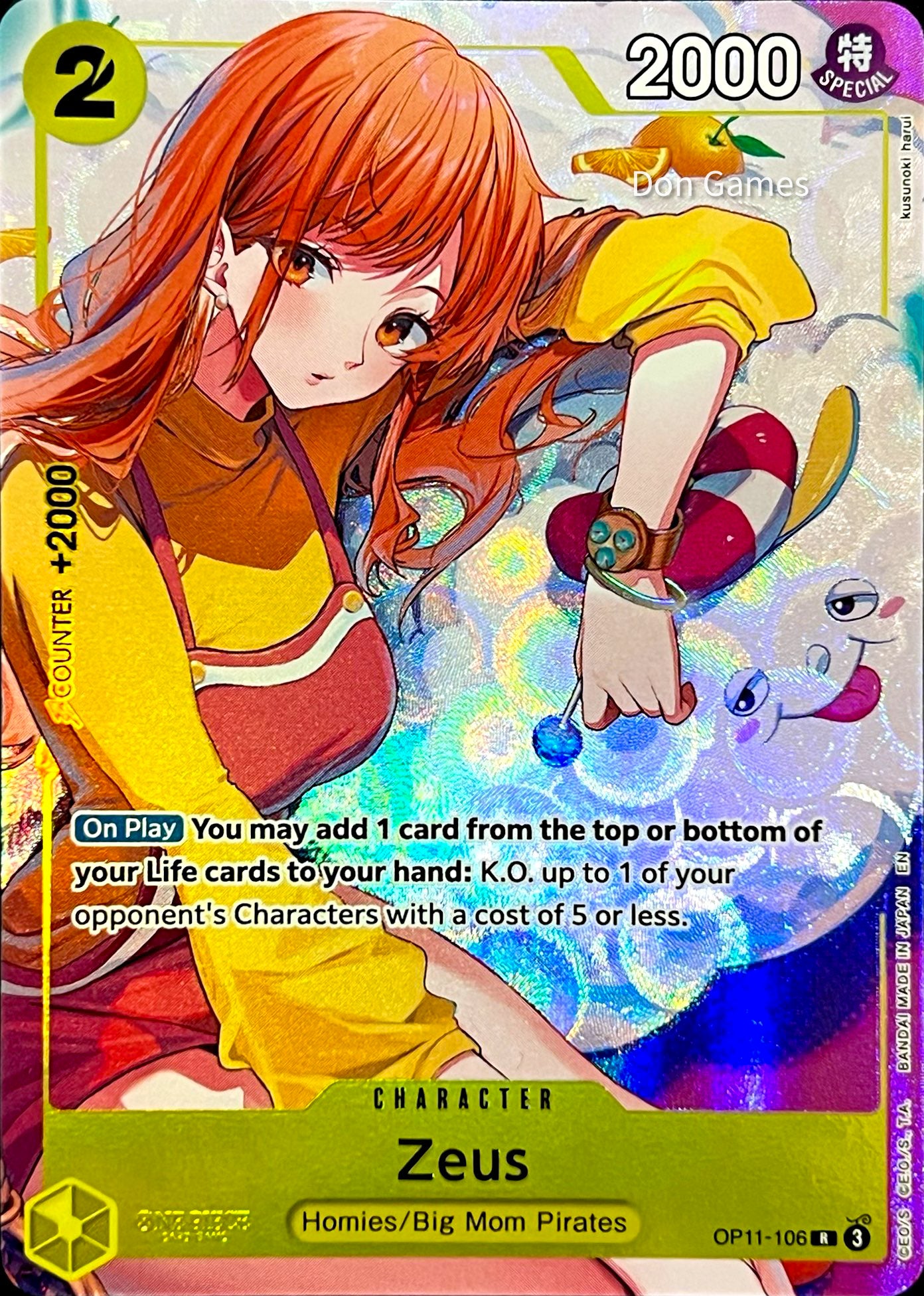 OP11-106 Zeus Character Card Alternate Art (Bandai Card Games Fest 24/25 Playmat Promo)