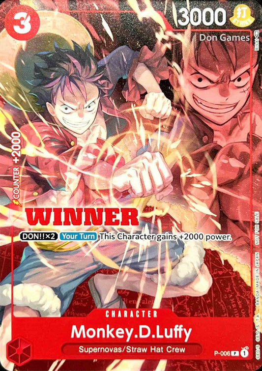P-006 Monkey. D. Luffy Character Card Winner Promo