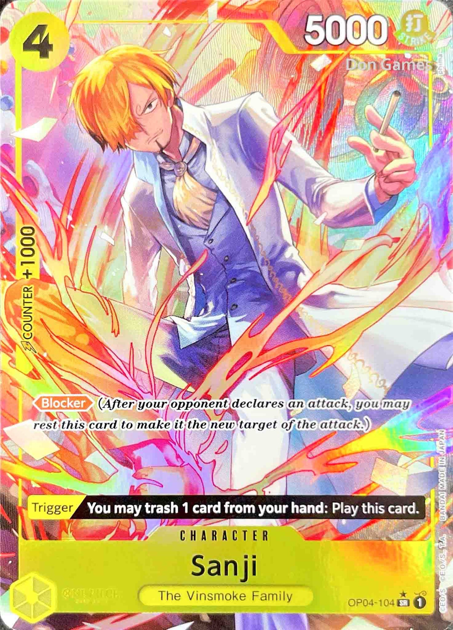 OP04-104 Sanji Character Card Alternate Art (PRB-01)