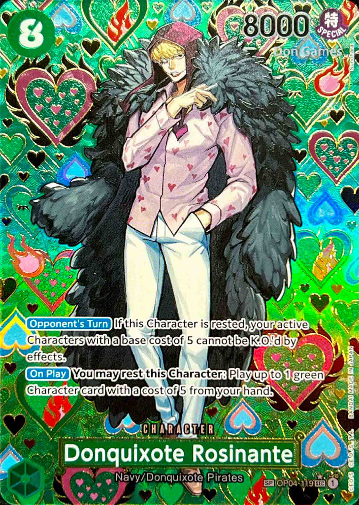 one piece card game donquixote rosinante OP04-119 Donquixote Rosinante Character Card SP Alternate Art – Don Games