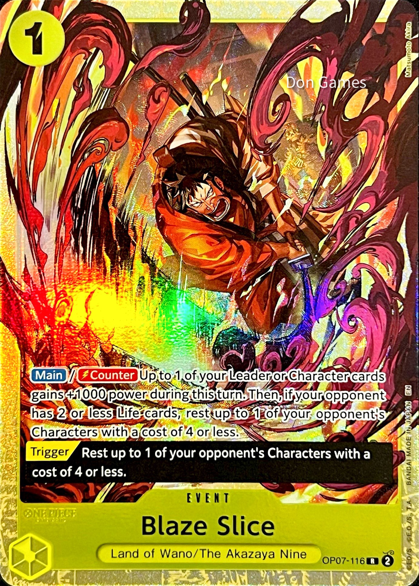 OP07-116 Blaze Slice Event Card Alternate Art Best Selection Vol. 5