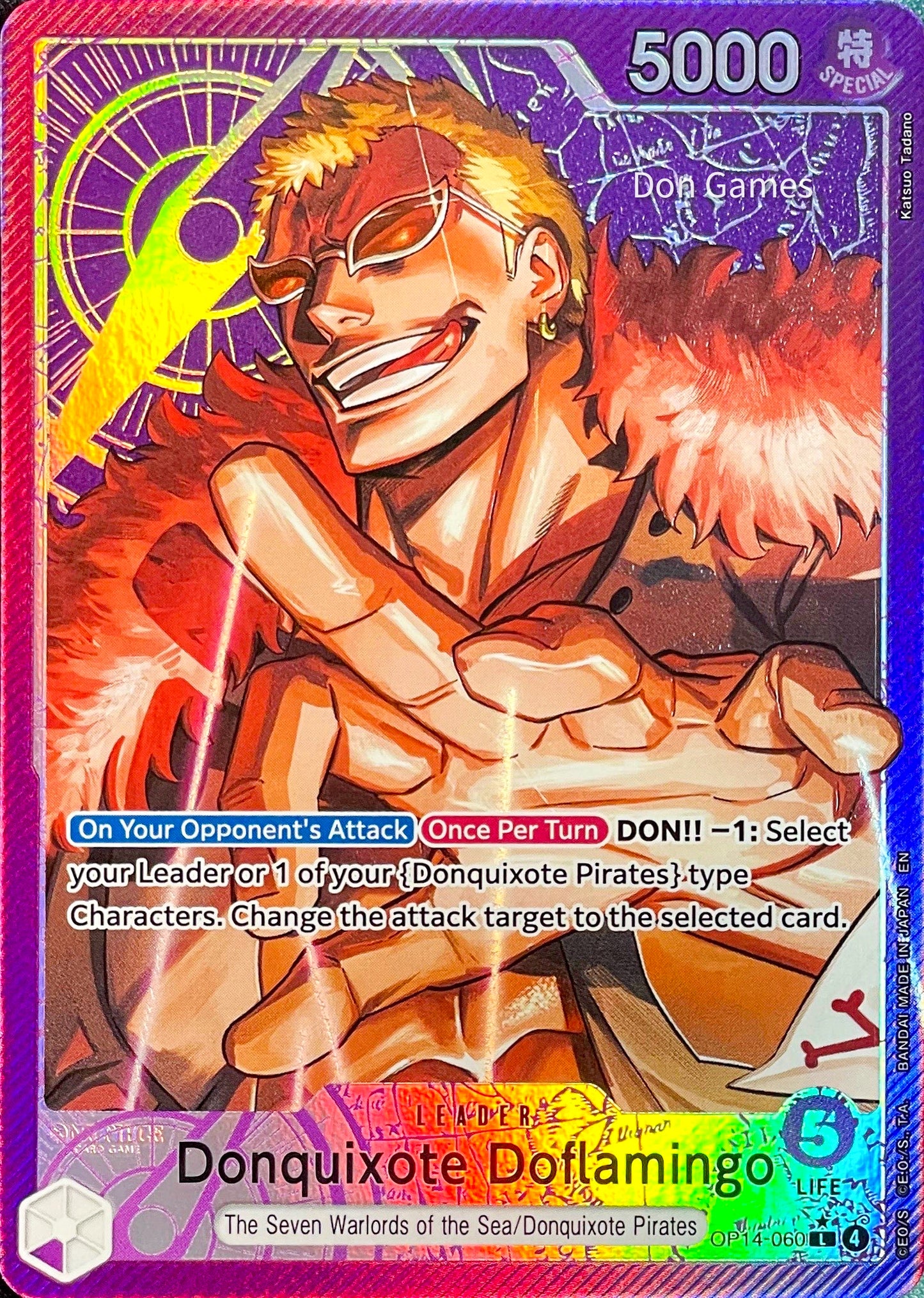 OP14-060 Donquixote Doflamingo Leader Card Alternate Art