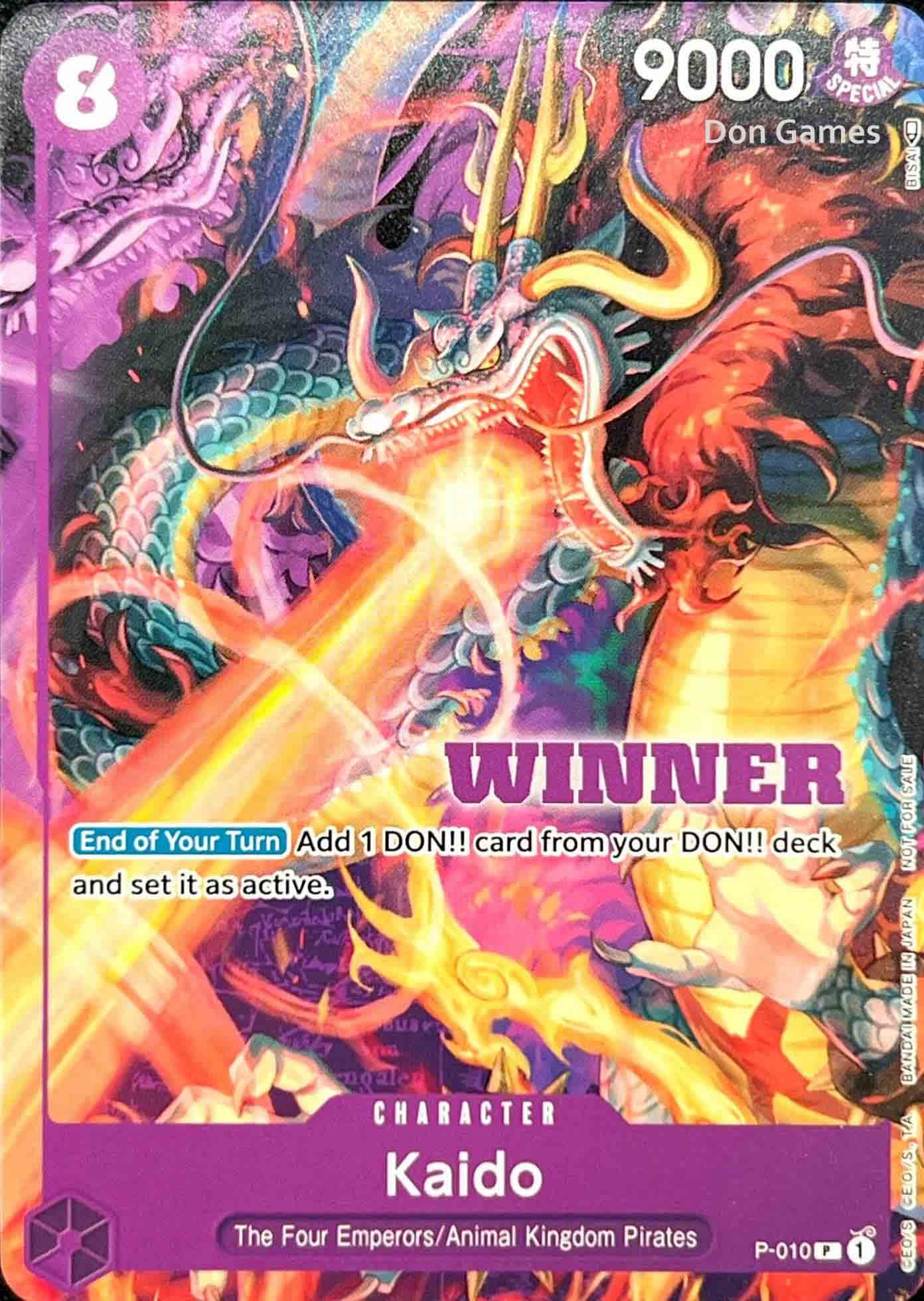 P-010 Kaido Character Card Winner Promo