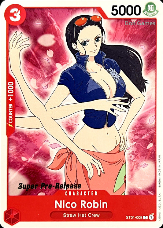 ST01-008 Nico Robin Character Card SUPER PRE-RELEASE