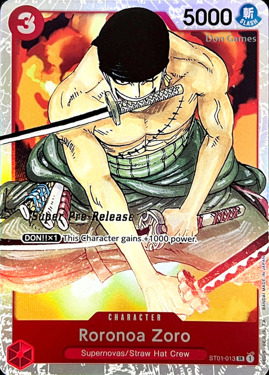 ST01-013 Roronoa Zoro Character Card SUPER PRE-RELEASE