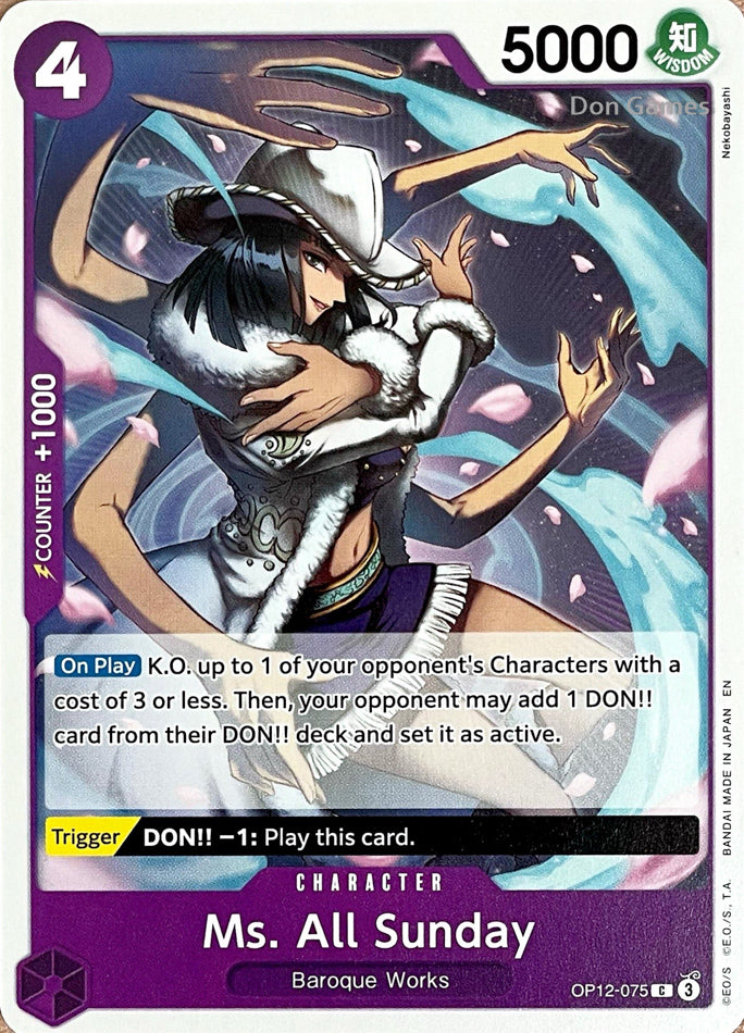 OP12-075 Ms. All Sunday Character Card