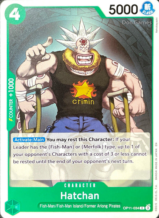 OP11-034 Hatchan Character Card