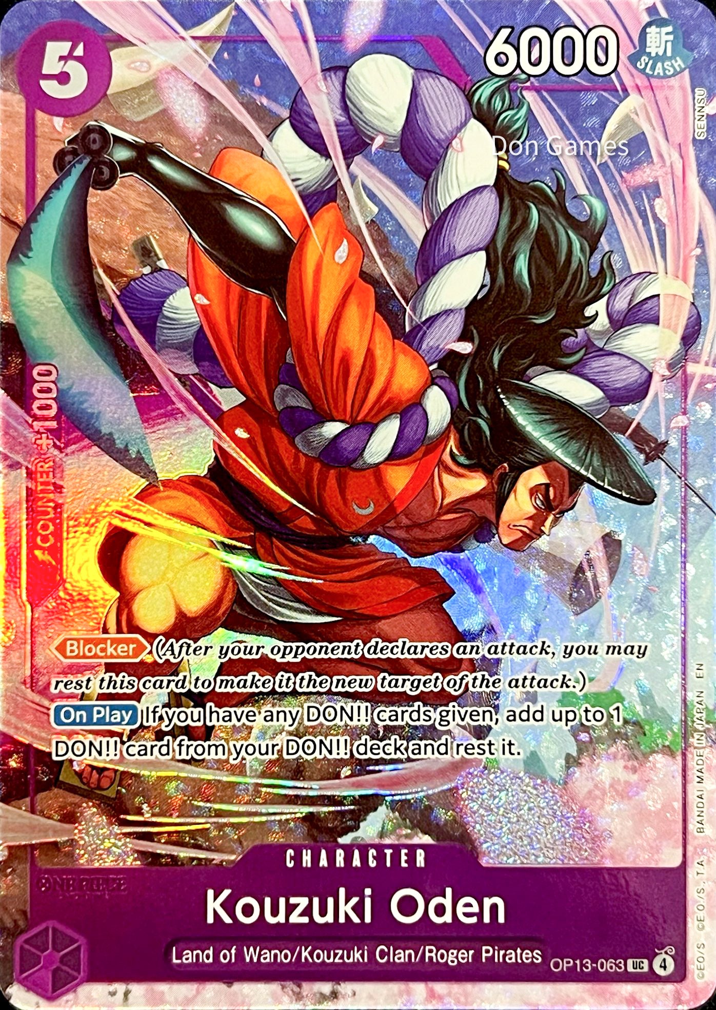 OP13-063 Kouzuki Oden Character Card Alternate Art Best Selection Vol. 5