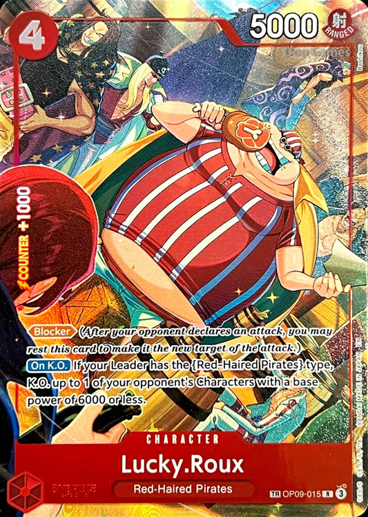 OP09-015 Lucky. Roux Character Card Treasure Rare Alternate Art
