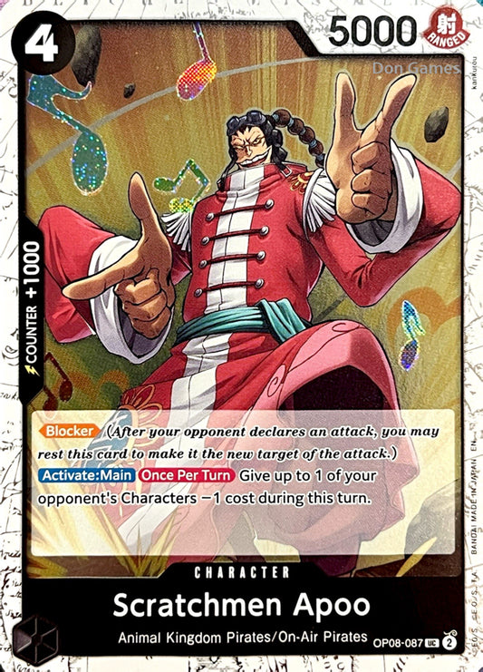 OP08-087 Scratchmen Apoo Character Card Textured Foil
