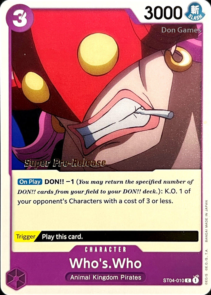 ST04-010 Who's. Who Character Card SUPER PRE-RELEASE