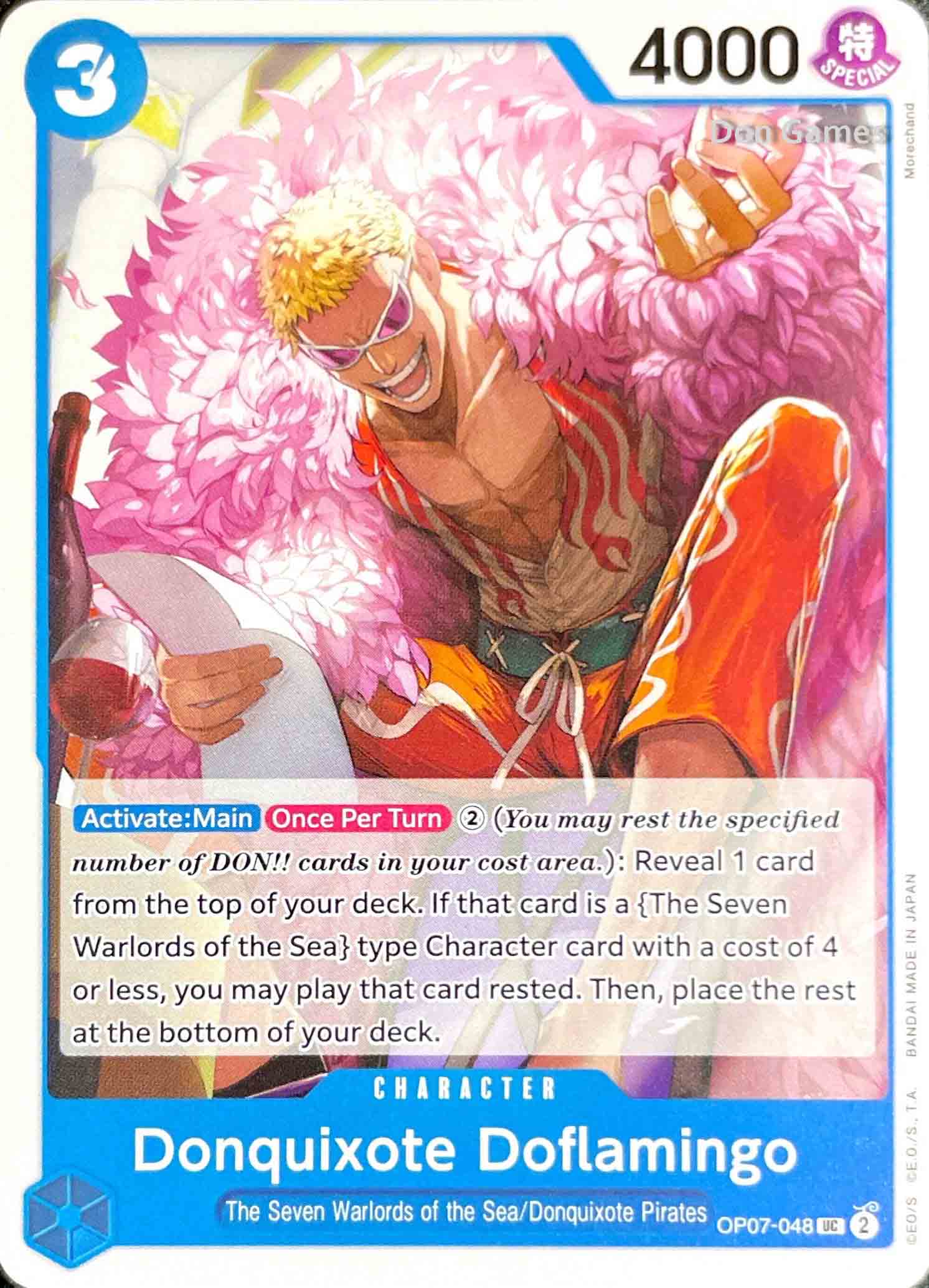 OP07-048 Donquixote Doflamingo Character Card Don Games OP07-048 Donquixote Doflamingo Character Card Don Games