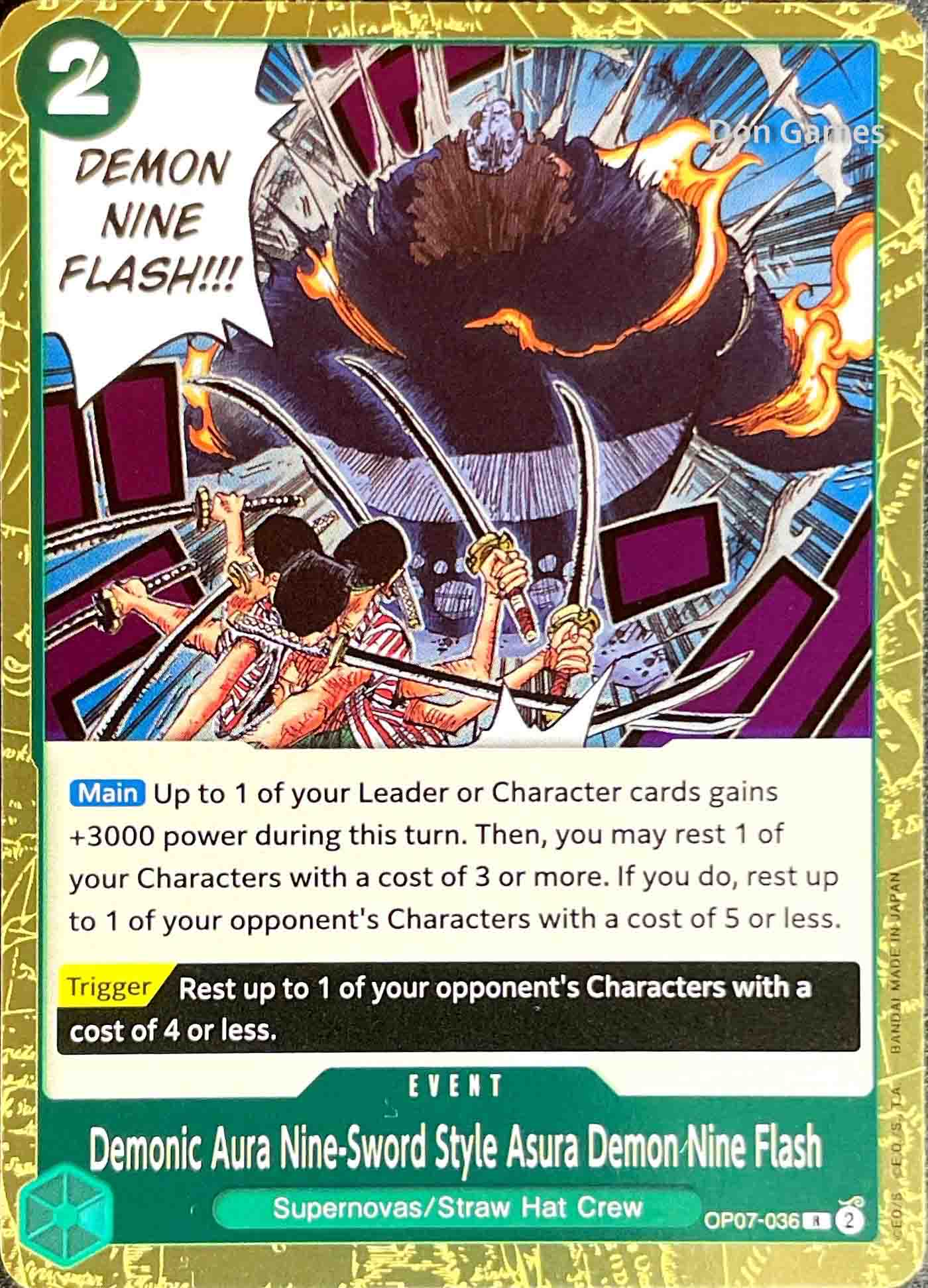 OP07-036 Demonic Aura Nine-Sword Style Asura Demon Nine Flash Event Card