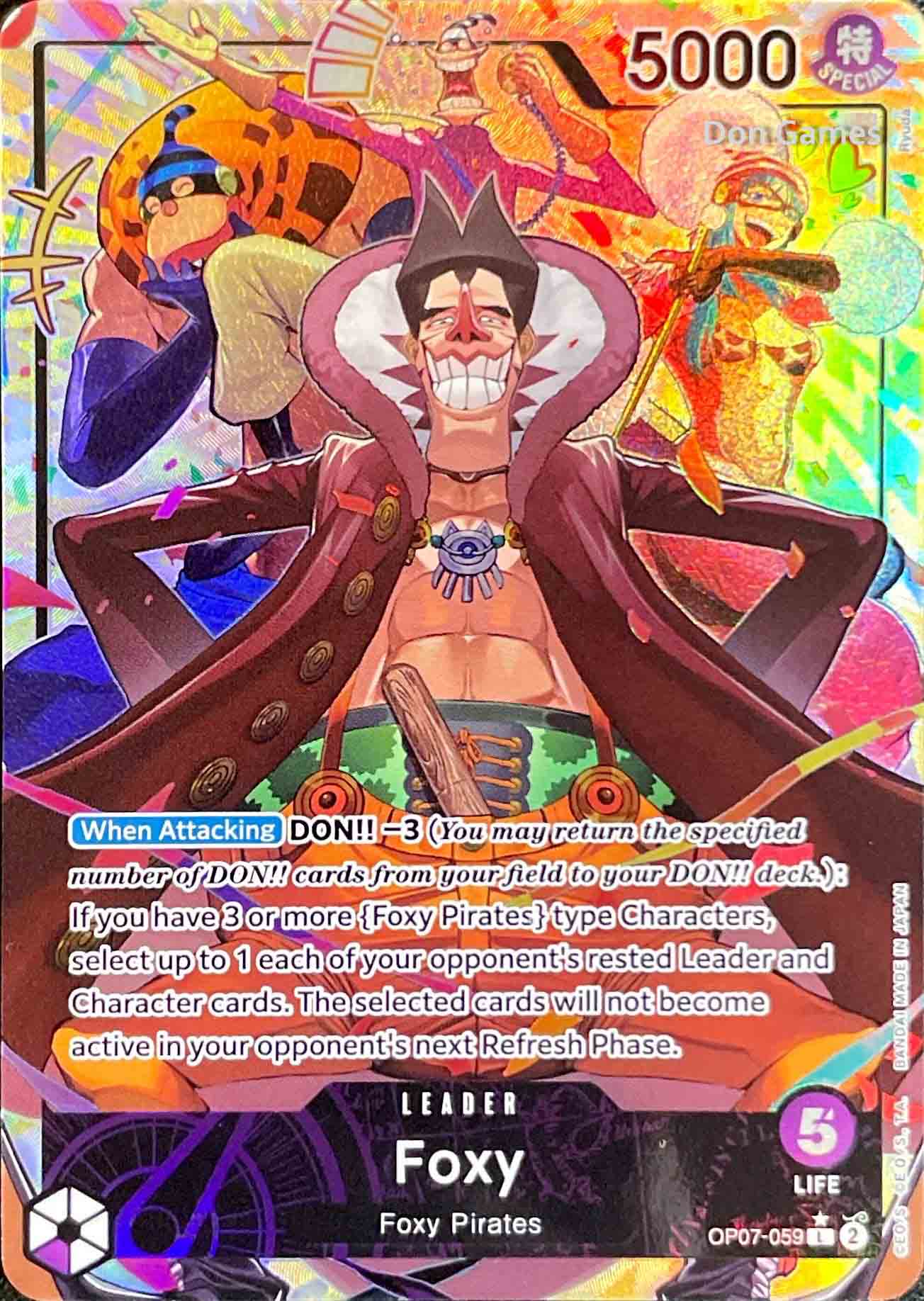 OP07-059 Foxy Leader Card Alternate Art Don Games OP07-059 Foxy Leader Card Alternate Art Don Games