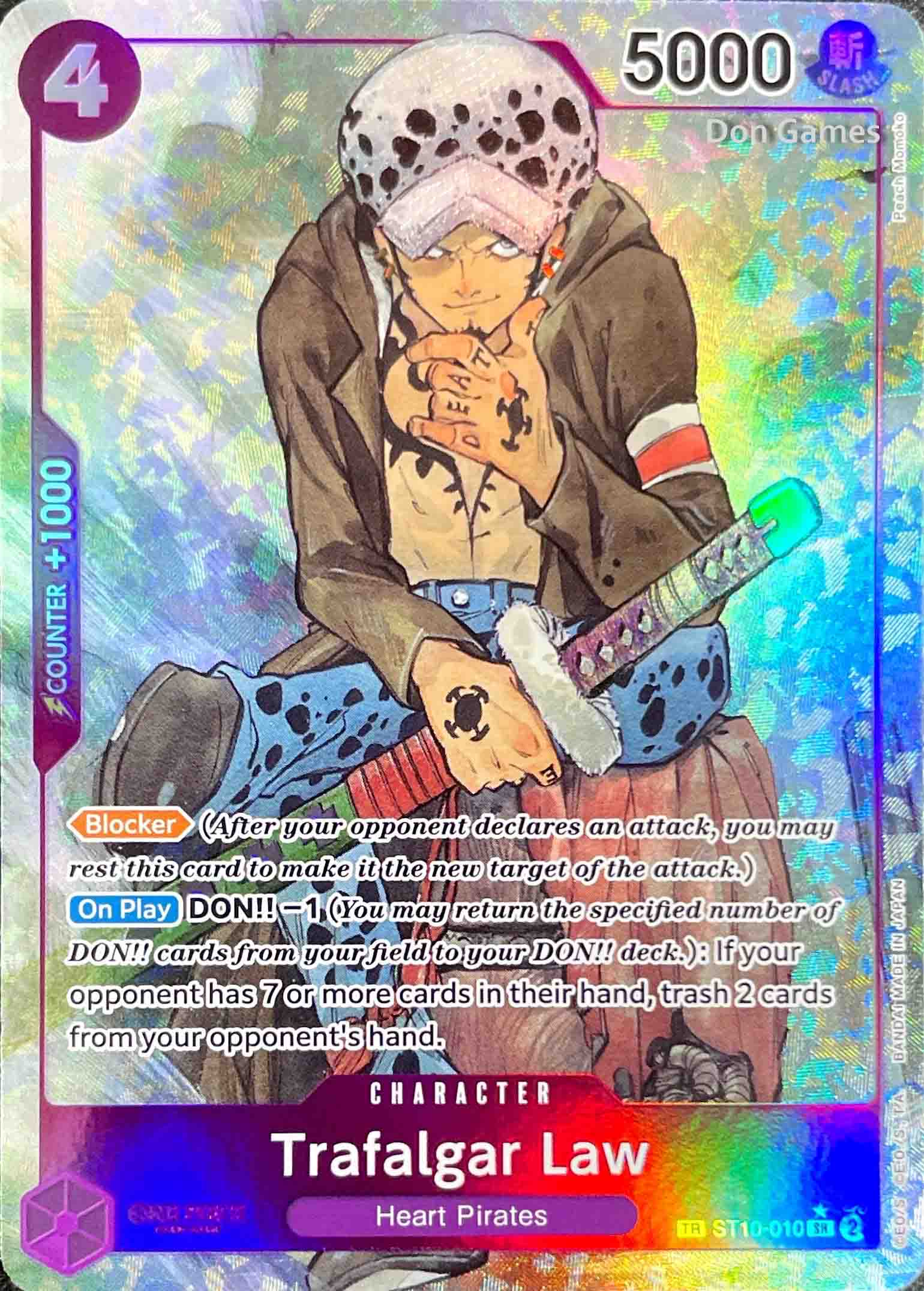 ST10-010 Trafalgar Law Character Card Treasure Rare Alternate Art Don Games ST10-010 Trafalgar Law Character Card Treasure Rare Alternate Art Don Games