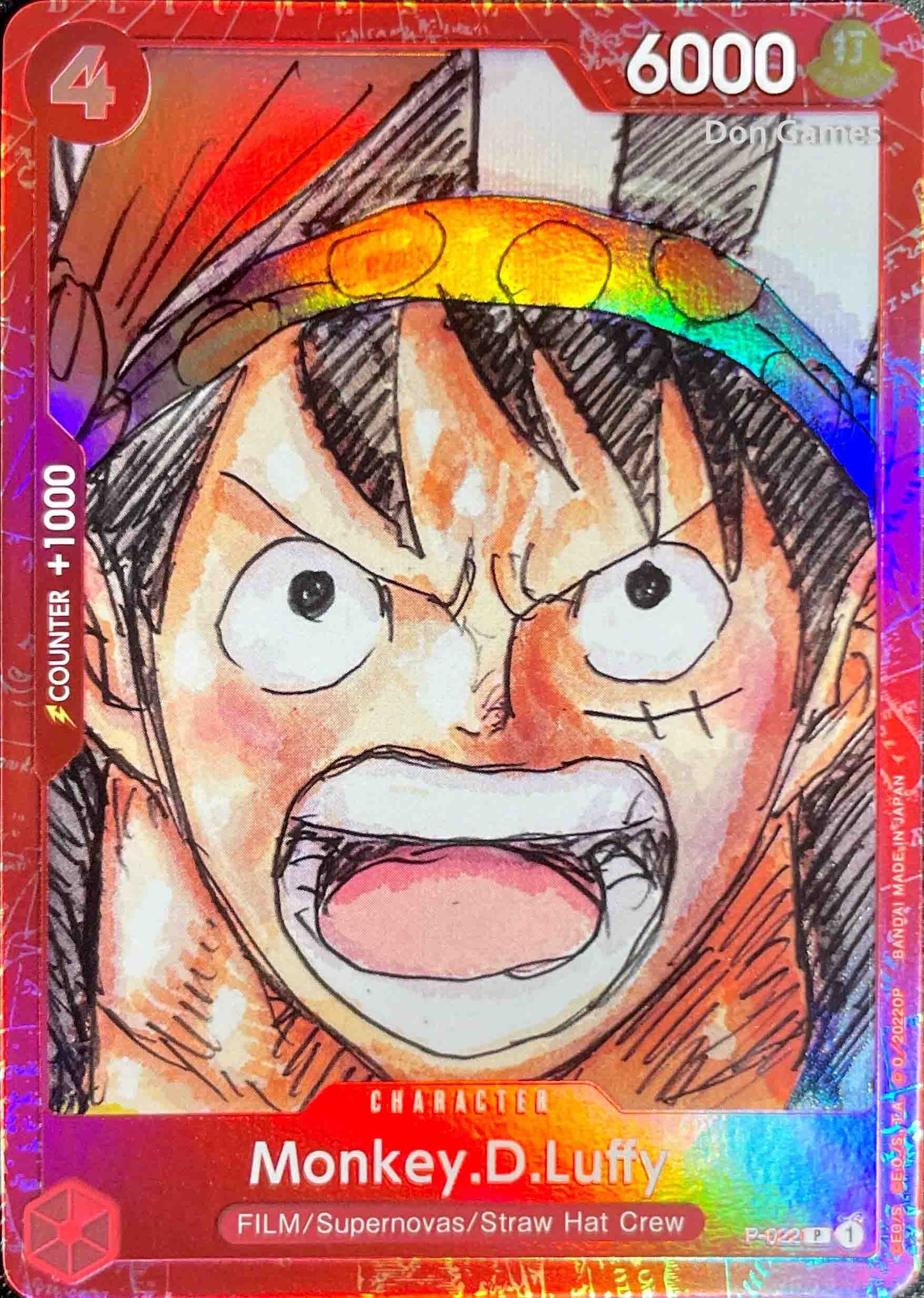 P-022 Monkey. D. Luffy Character Card Premium Collection Film Red Promo