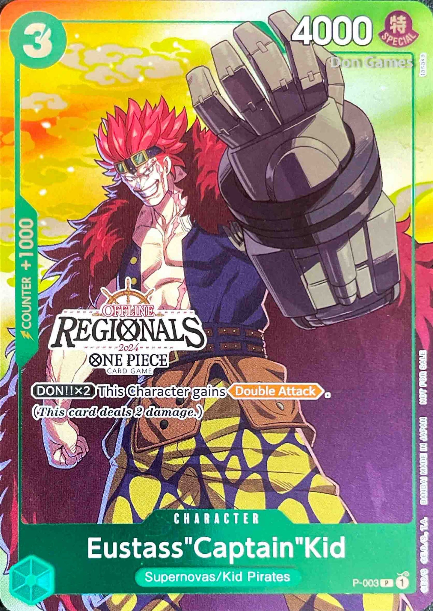 P-003 Eustass" Captain" Kid Character Alternate Art Offline Regionals Vol. 2 Promo