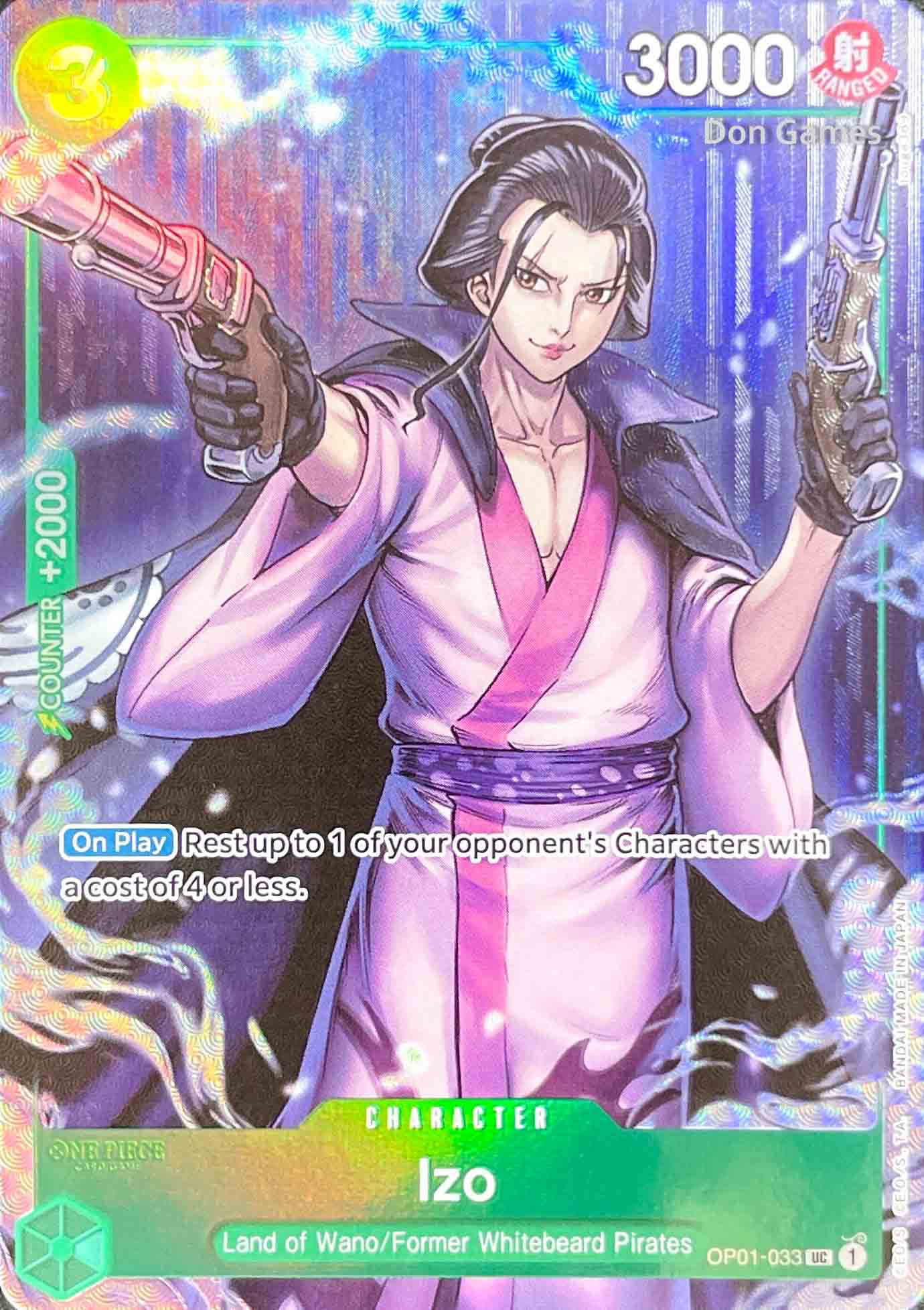OP01-033 Izo Character Card Alternate Art Promo Bandai Card Games Fest Don Games OP01-033 Izo Character Card Alternate Art Promo Bandai Card Games Fest Don Games
