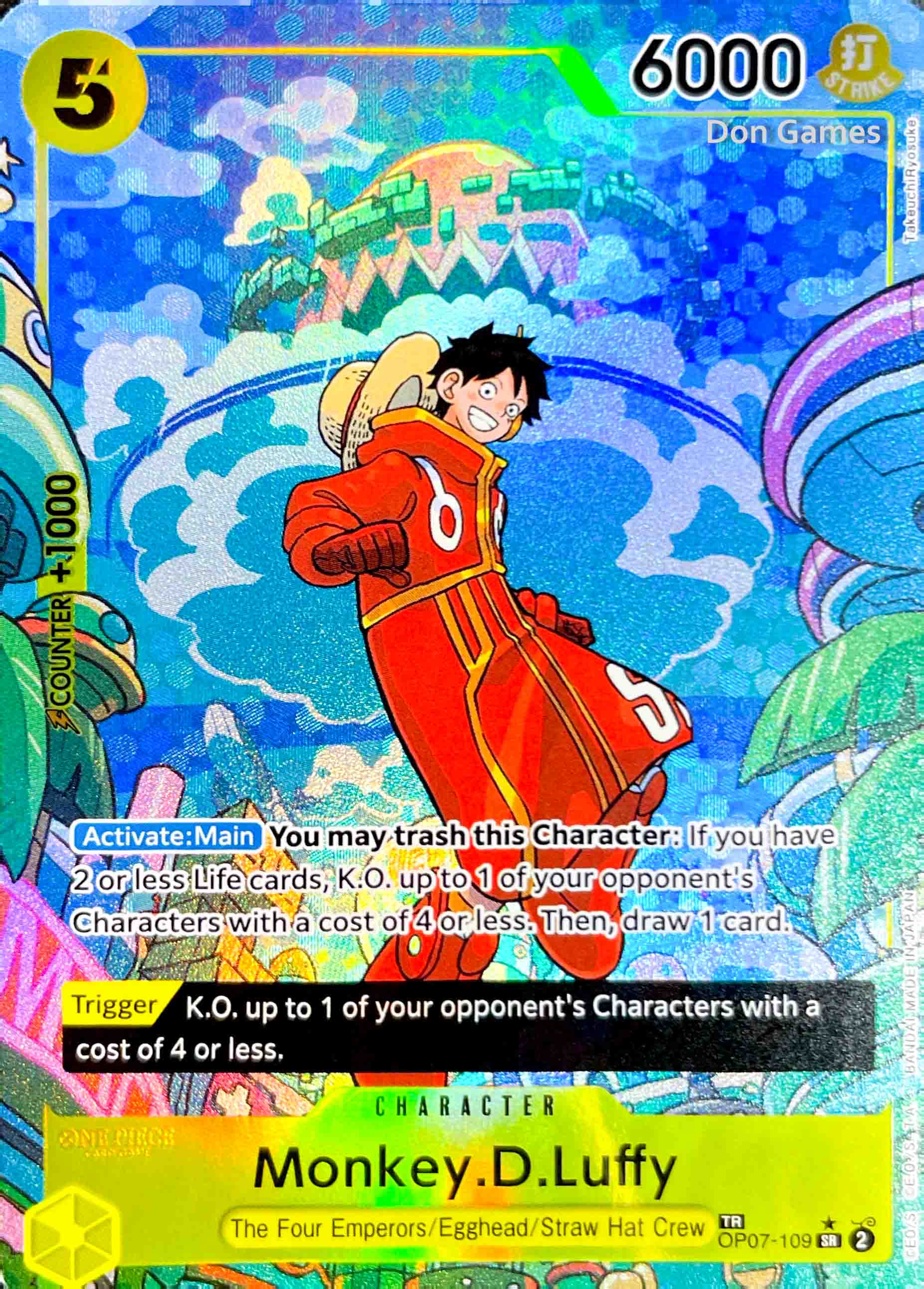 OP07-109 Monkey. D. Luffy Character Card Treasure Rare Alternate Art OP07-109 Monkey. D. Luffy Character Card Treasure Rare Alternate Art