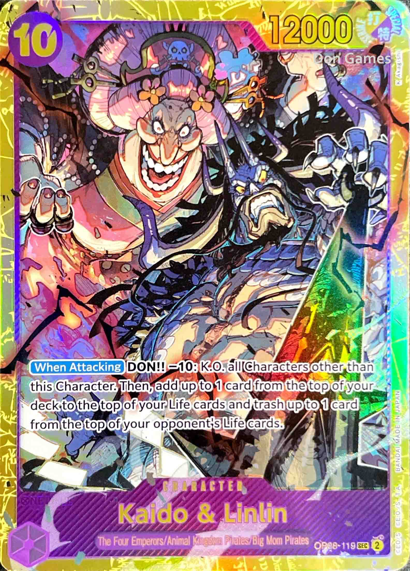 one piece card game kaido and linlin OP08-119 Kaido & Linlin Character Card