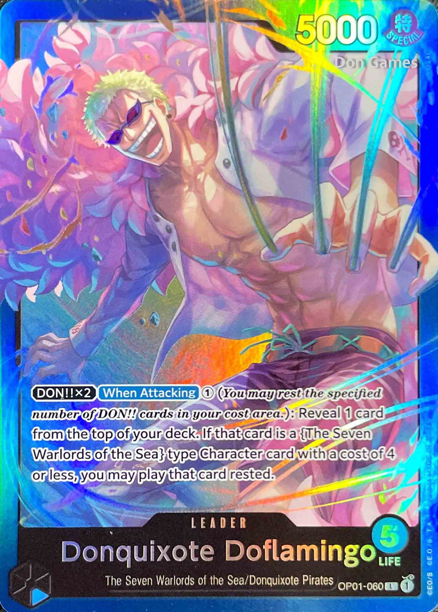 Bandai One Piece Card One Piece CCG: Donquixote Doflamingo OP01-060 L Start Deck Card (Japanese) Bandai One Piece Card One Piece CCG: Donquixote Doflamingo OP01-060 L Start Deck Card (Japanese)