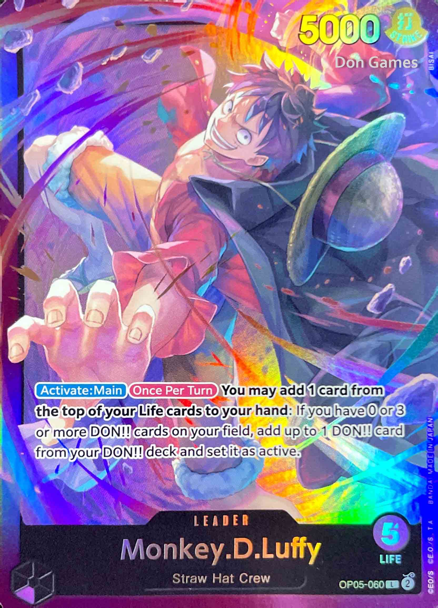 OP05-060 Monkey. D. Luffy Leader Card Alternate Art (ST-18) – Don Games