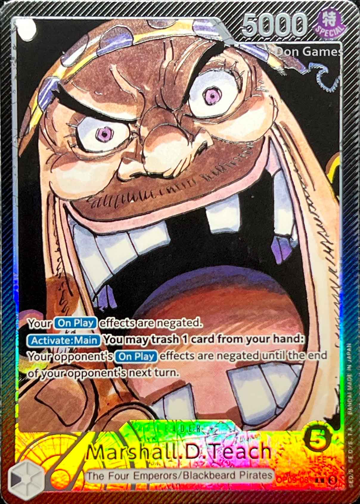 OP09-081 Marshall. D. Teach Leader Card Alternate Art