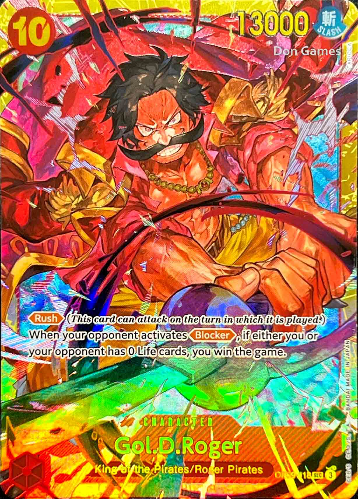 secret rare one piece card OP09-118 Gol. D. Roger Character Card