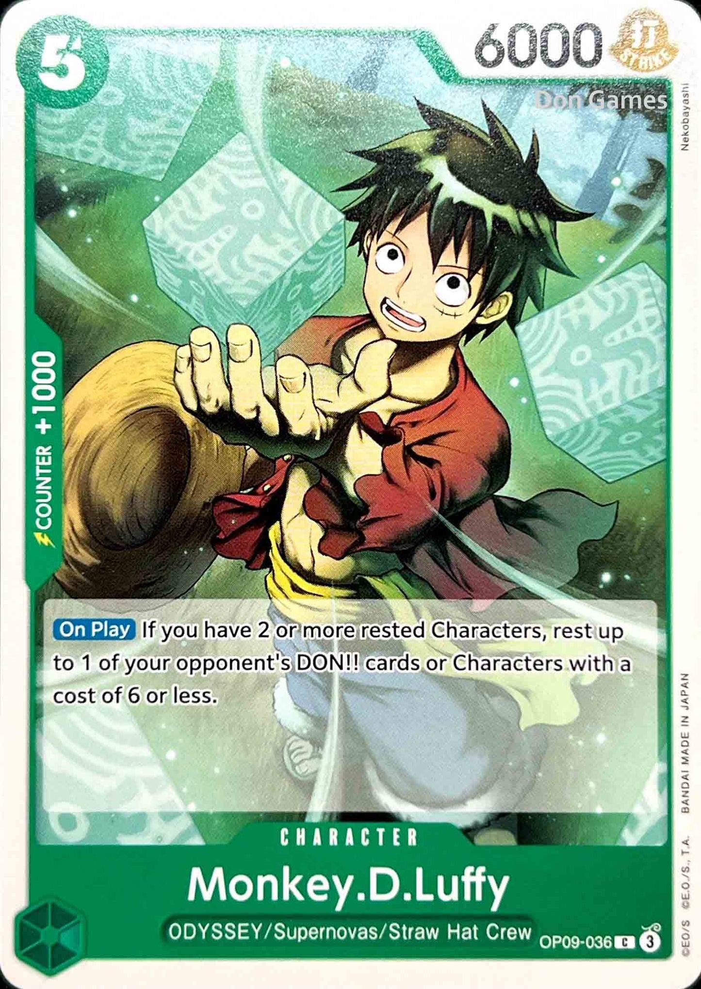 OP09-036 Monkey. D. Luffy Character Card