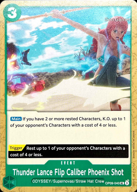 OP09-040 Thunder Lance Flip Caliber Phoenix Shot Event Card