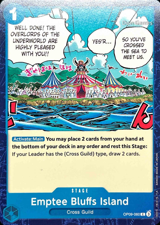 OP09-060 Emptee Bluff Island Stage Card