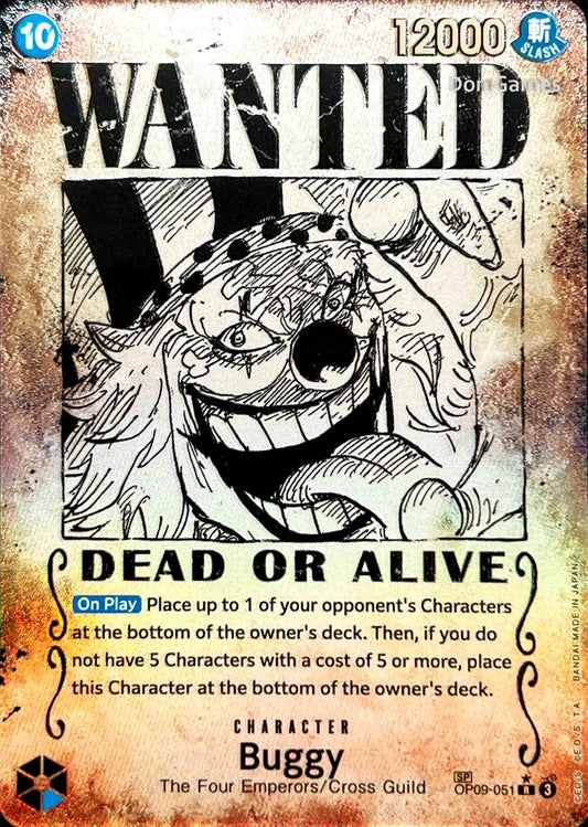 OP09-051 Buggy Character Card Wanted Alternate Art