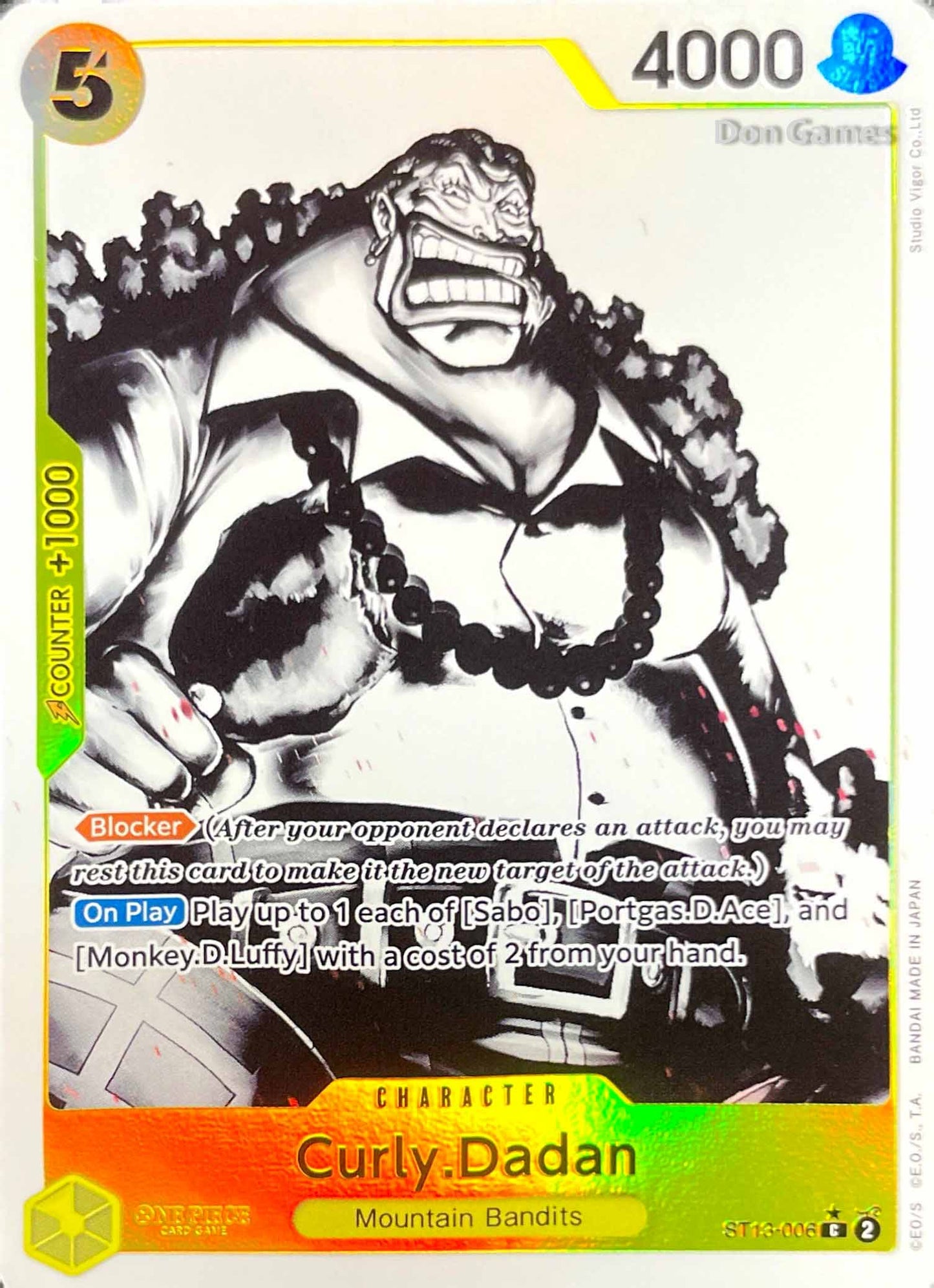 ST13-006 Curly. Dadan Character Card Alternate Art