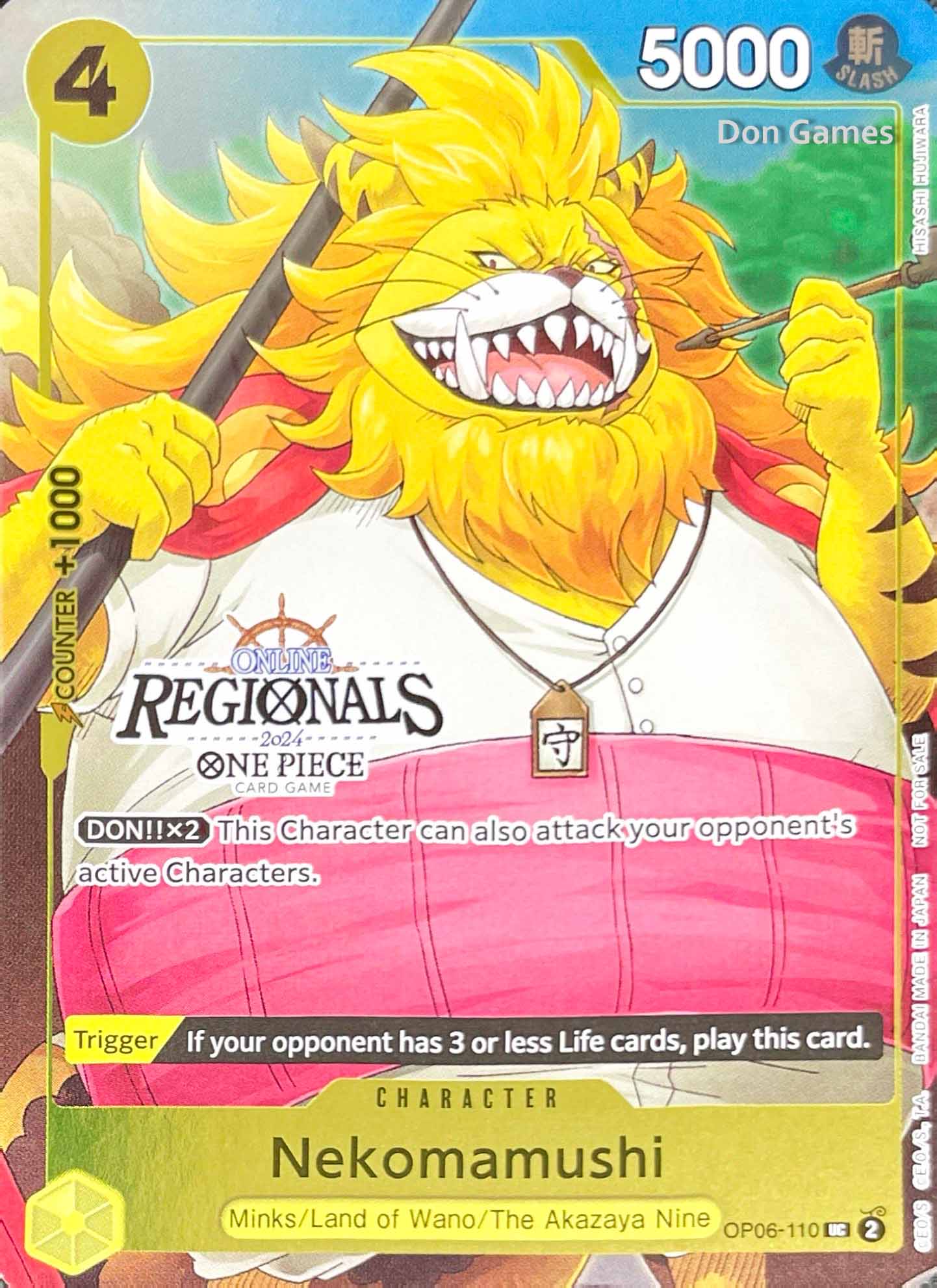 OP06-110 Nekomamushi Character Card Online Regionals 2024 Participation Promo