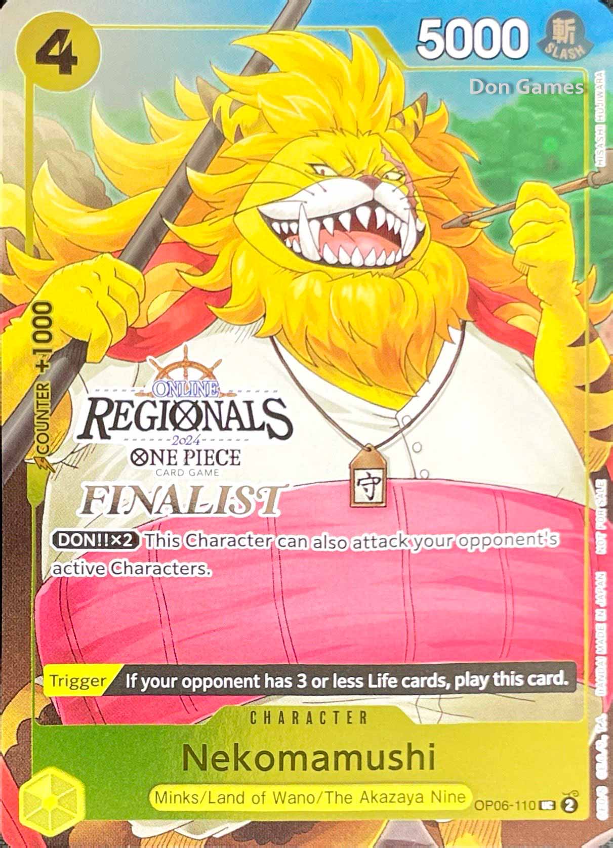 OP06-110 Nekomamushi Character Card Online Regionals 2024 Finalist Promo