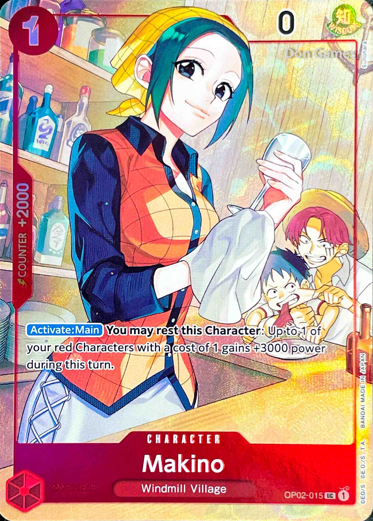 OP02-015 Makino Character Card Alternate Art Promo (Japanese 1st Anniversary)