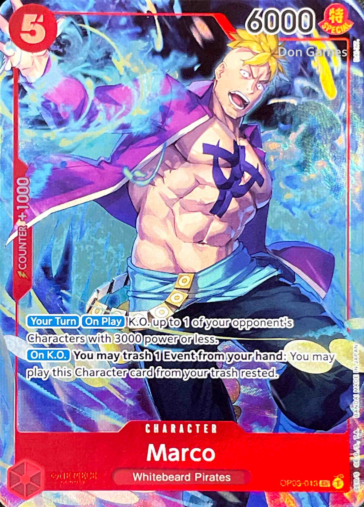 OP03-013 Marco Character Card Alternate Art Promo (Japanese 1st Anniversary)