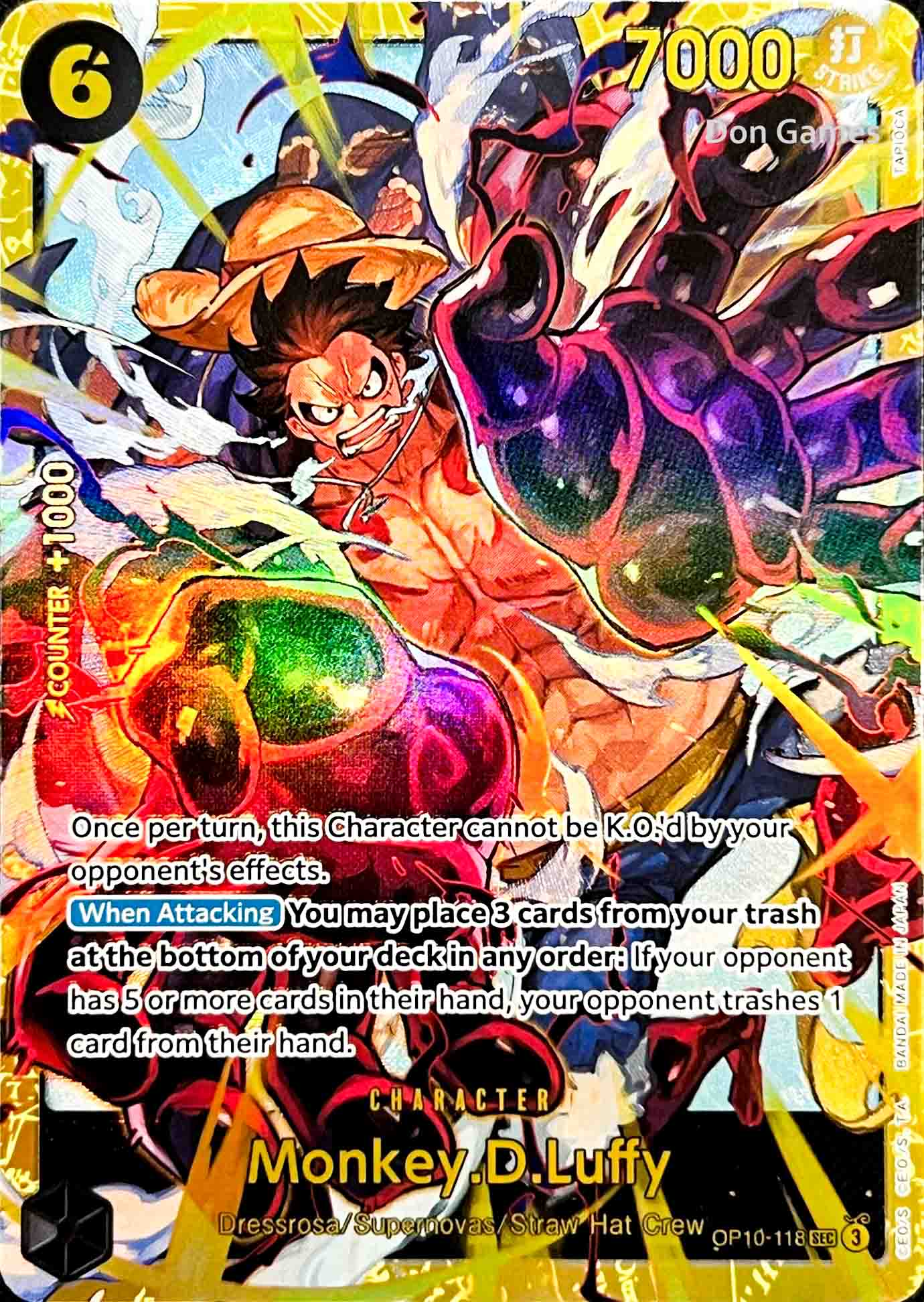 OP10-118 Monkey. D. Luffy Character Card