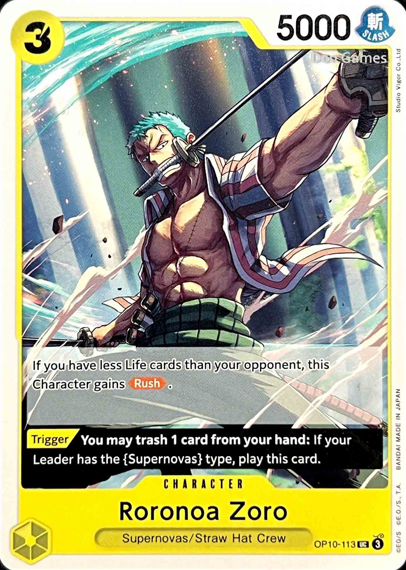 OP10-113 Roronoa Zoro Character Card