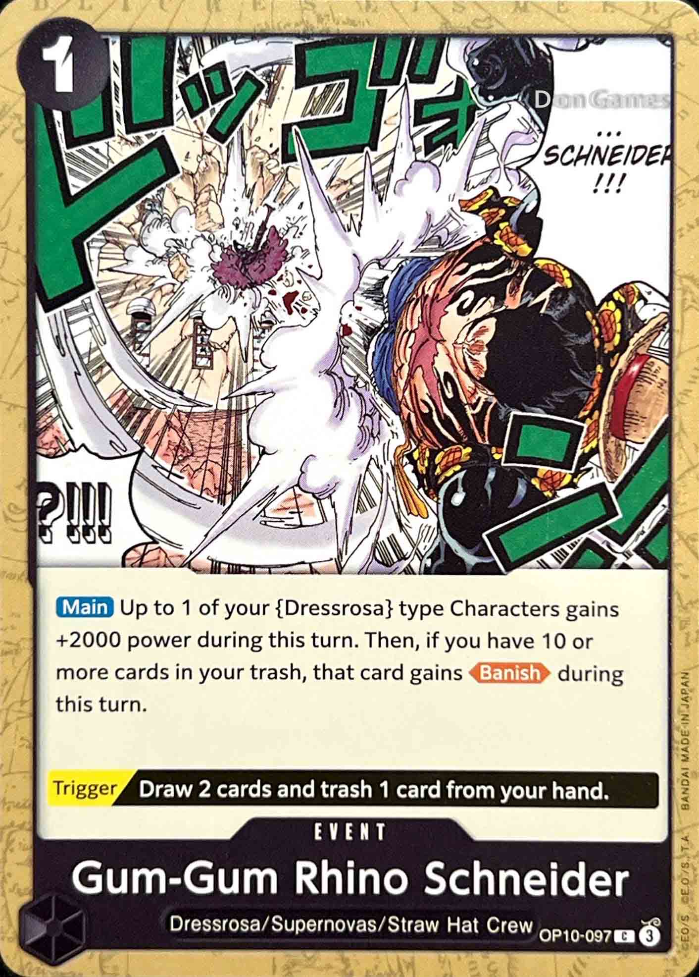 OP10-097 Gum-Gum Rhino Schneider Event Card