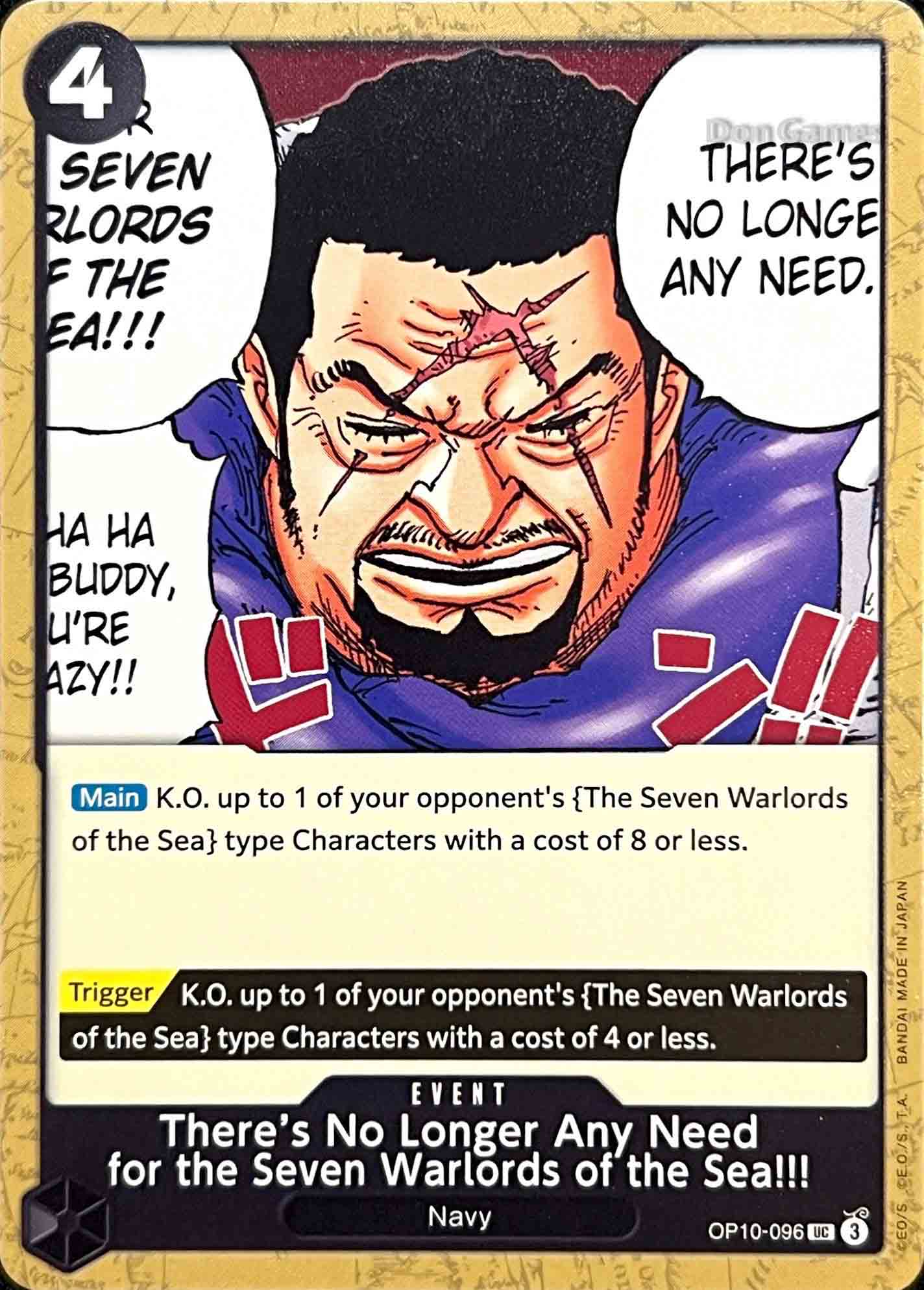 OP10-096 There's No Longer Any Need for the Seven Warlords of the Sea!!! Event Card