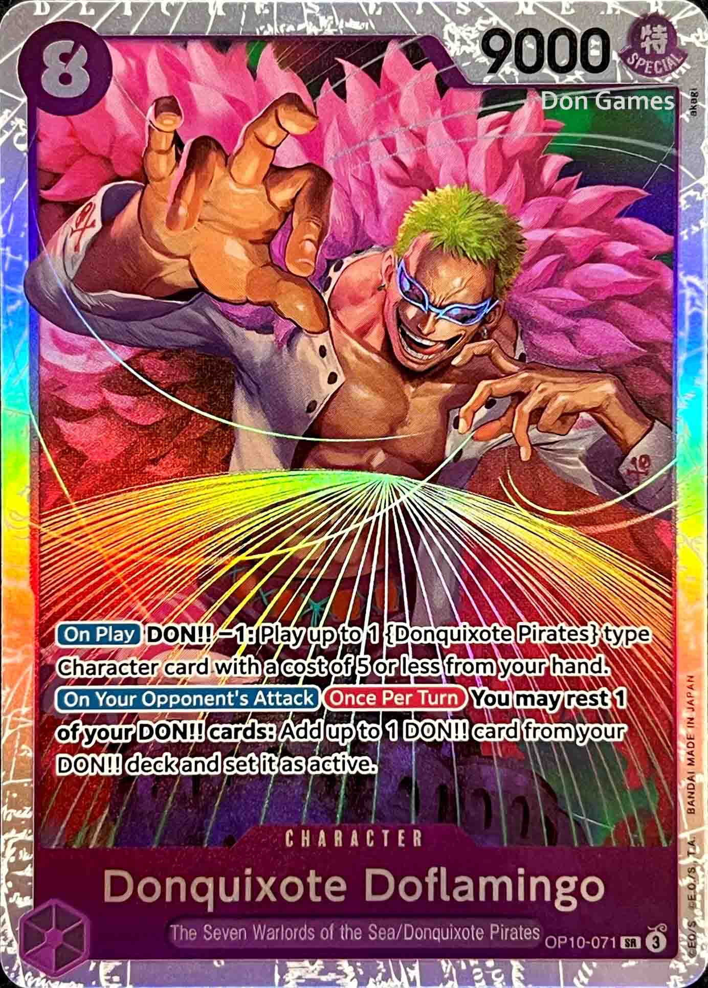 doflamingo one piece card game Kingdoms of Intrigue Donquixote Graded (PSA Gem Mint 10, Alternate Art) RarityDON! One Piece Trading Card Game