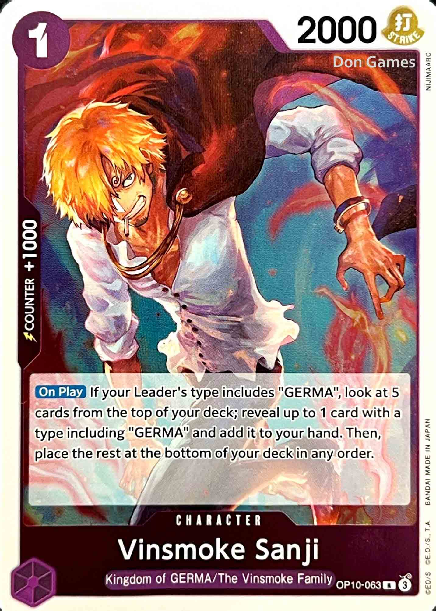 OP10-063 Vinsmoke Sanji Character Card