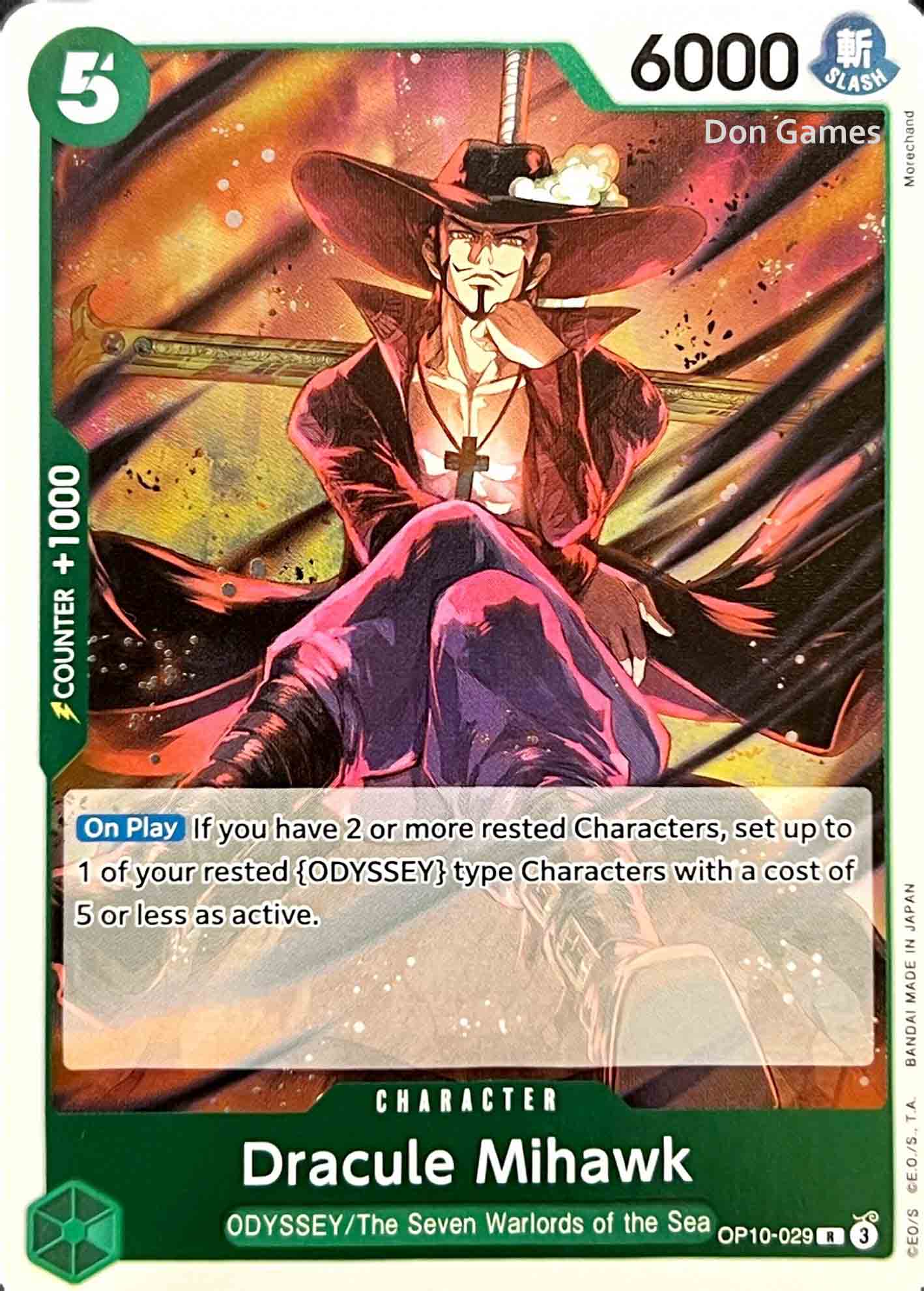 OP10-029 Dracule Mihawk Character Card