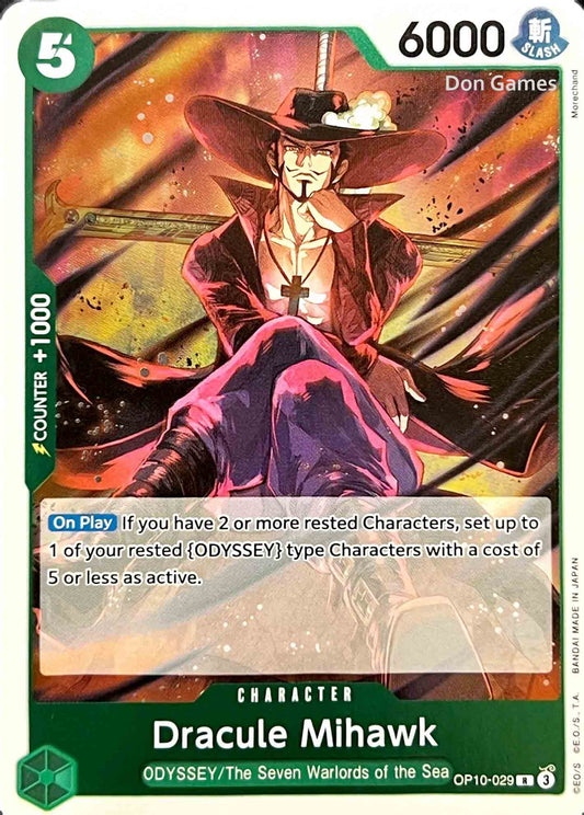 OP10-029 Dracule Mihawk Character Card