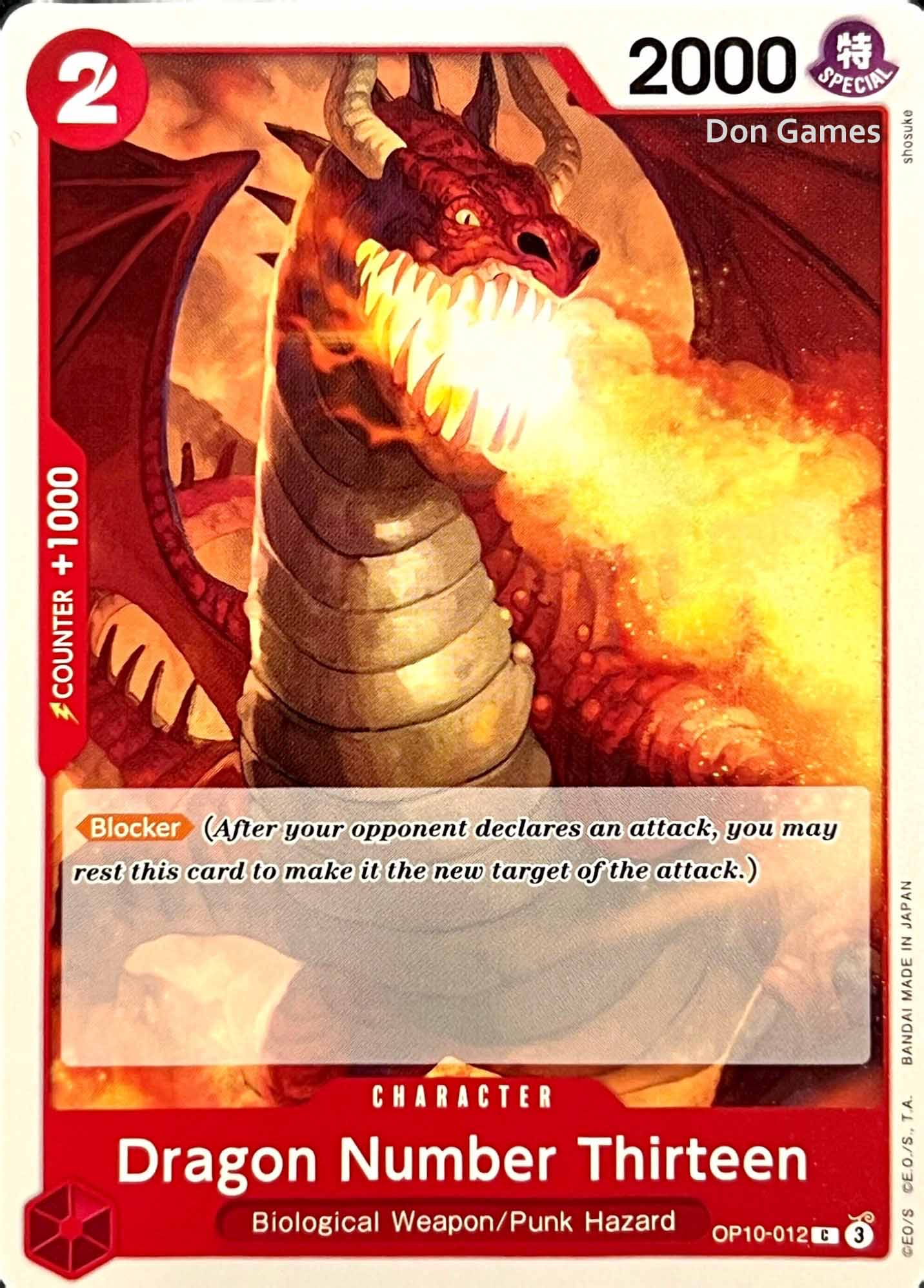 OP10-012 Dragon Number Thirteen Character Card