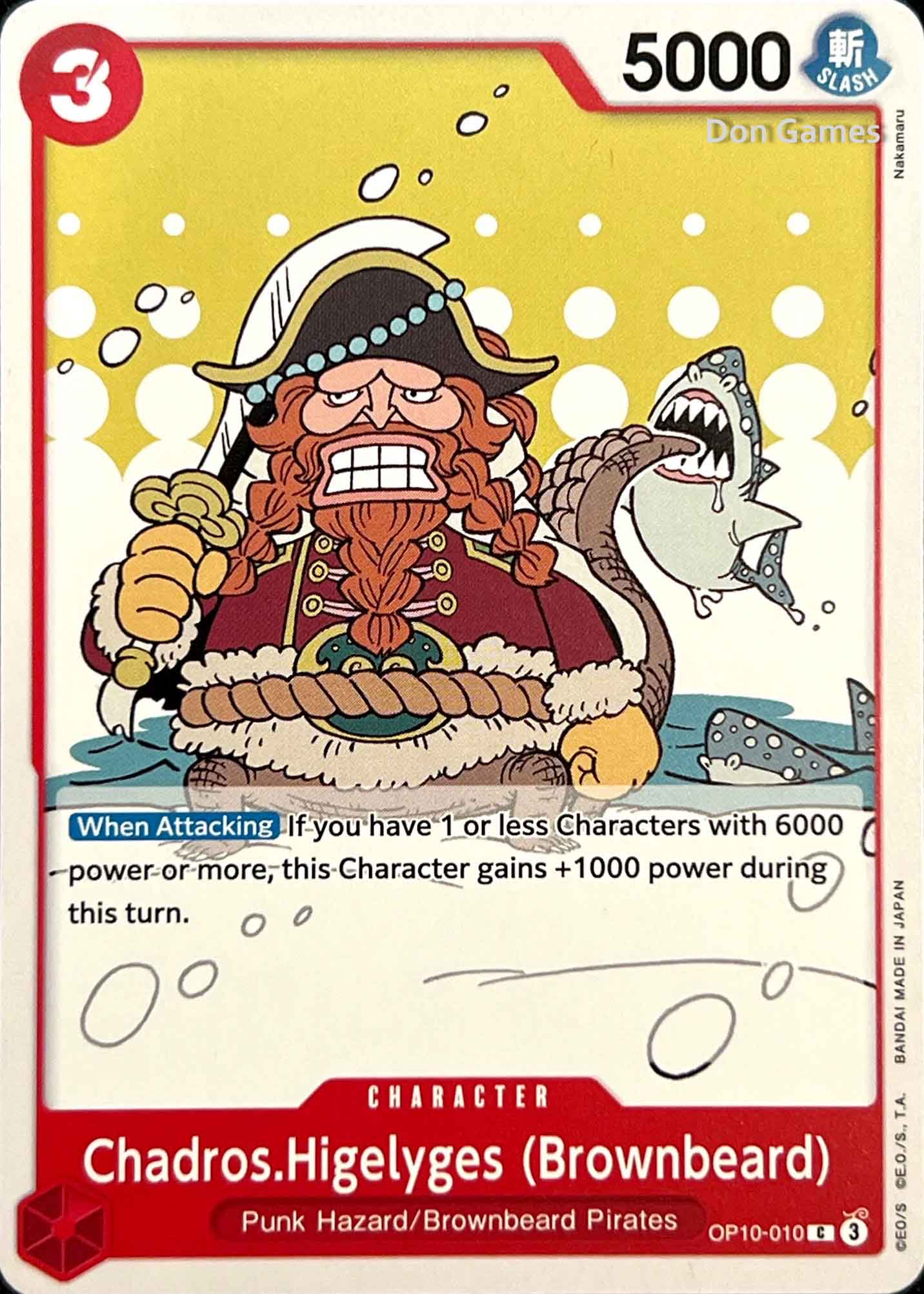 OP10-010 Chadros. Higelyges (Brownbeard) Character Card