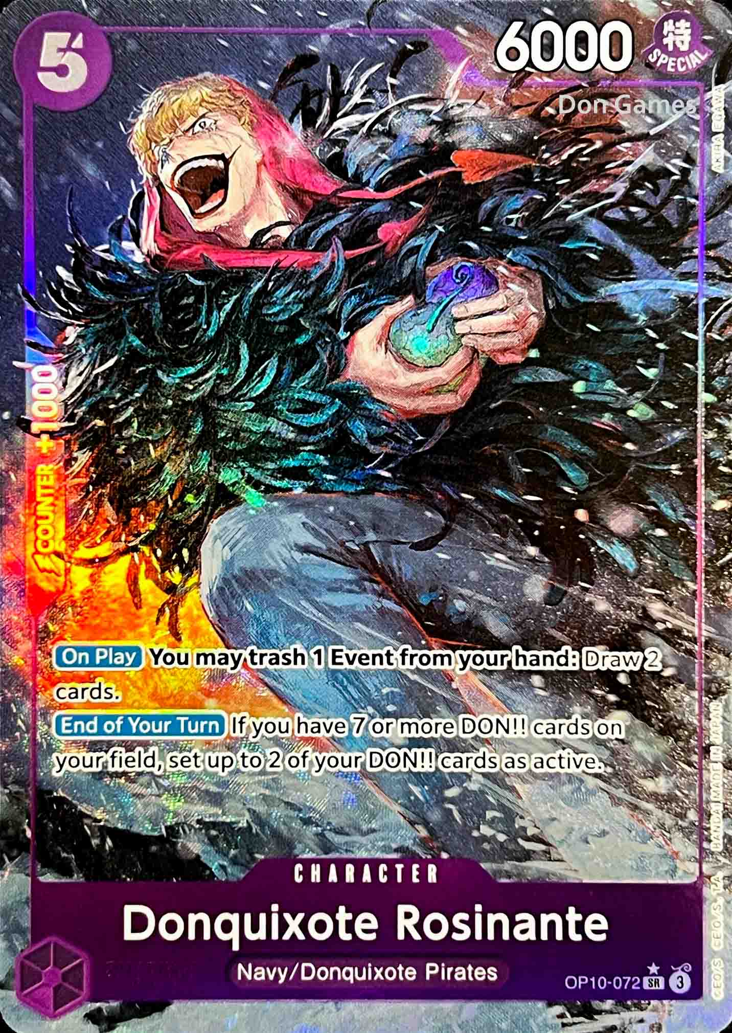 OP10-072 Donquixote Rosinante Character Card Alternate Art