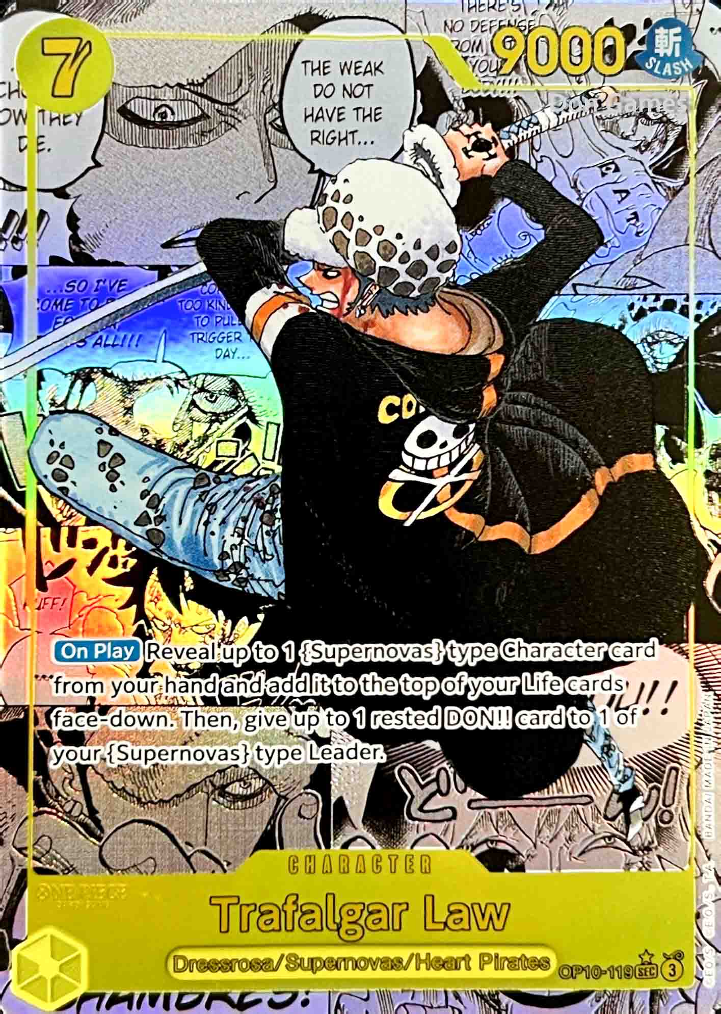 OP10-119 Trafalgar Law Character Card Manga Alternate Art